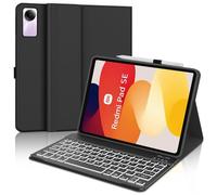 IVEOPPE Funda Teclado para Xiaomi Redmi Pad SE 11 Pulgada 2023 | Capa Keyboard Retroiluminado 7 Colores QWERTY Español Ñ, Bluetooth Magnético Desmontable con Portalápices, Negro
