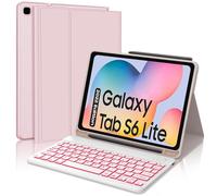 IVEOPPE Funda Teclado Samsung Galaxy S6 Lite 10.4" 2024/2022/2020, Cover Teclado Español Ñ Retroiluminados Bluetooth Desmontable para Samsung Tab S6 Lite (SM-P620/P625/P610/P615/P613/P619), Rosa