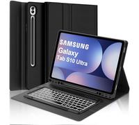 IVEOPPE Funda Teclado Samsung Galaxy Tab S10 Ultra 14.6, Español Ñ, Funda Teclado Retroiluminado Bluetooth Desmontable para Samsung Galaxy Tab S10 Ultra 14.6 2024, Negro