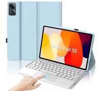IVEOPPE Funda Teclado Xiaomi Redmi Pad SE 11 con Touchpad, Ultra Delgada Case con Magneticamente, Español Ñ Funda Teclado Bluetooth Trackpad para Redmi Pad SE 11 Pulgadas 2023, Azul Cielo