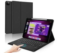 IVEOPPE Teclado Español con Touchpad para iPad Pro 12.9, Funda Teclado Trackpad Bluetooth Inalámbrico Desmontable Compatible con 3/4/5/6 Gen 12,9", Negro