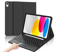 IVEOPPE Teclado iPad 10/11 Generación A16 con Touchpad, Funda Teclado Trackpad Español Ñ Desmontable Inalámbrico Bluetooth para iPad 10 Generación 2022/11 Generación A16 2025 (10.9/11 Pulgada), Negro