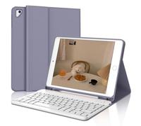 IVEOPPE Teclado iPad 6 Generación 9.7" 2018, Funda Teclado Español Ñ Bluetooth Magnética Wireless para iPad 6a/5a/Pro 9.7/Air 2/Air 1, Púrpura Lavanda