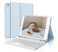 IVEOPPE Teclado iPad 6 Generación 9.7" 2018, Funda Teclado QWERTY Español Ñ Bluetooth Magnética Wireless para iPad 6a/5a Gen/Pro 9.7/Air 2/ Air 1, Azul Cielo