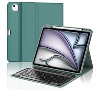 IVEOPPE Teclado iPad Air 13 Pulgadas M4 2026/M3 2025/M2 2024, Funda Cover Teclado Español Ñ Bluetooth Desmontable para iPad Air 13 M4 2026/M3 2025/M2 2024, Verde Oscuro