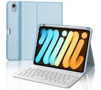 IVEOPPE Teclado iPad Mini A17 Pro/6 8.3", Español Ñ, Funda Teclado Bluetooth Desmontable para iPad Mini 7/6 8.3" 2024/2021, Azul Cielo
