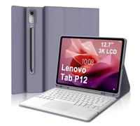 IVEOPPE Teclado Lenovo Tab P12 12.7" 2023 con Touchpad, Funda Teclado Trackpad Español Bluetooth Magnético Desmontable para Lenovo Tab P12 2023 12.7 Pulgadas TB370FU, Lavanda Púrpura