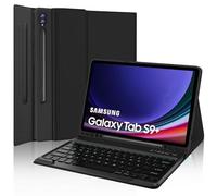 IVEOPPE Teclado para Samsung Galaxy Tab S9 FE+ 12.4" 2023, Teclado para Samsung Tab S9 Plus, Funda con Teclado España Ñ Bluetooth para Galaxy Tab S9 Plus 12,4" 2023 (SM-X810/X816B/X818U), Negro