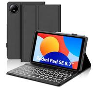 IVEOPPE Teclado para Xiaomi Redmi Pad SE 8.7" 2024, Funda Teclado Español Ñ QWERTY Retroiluminado Bluetooth Magnéticamente Desmontable para Redmi Pad SE 8.7", Negro