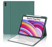 IVEOPPE Teclado Redmi Pad Pro 12.1 con Touchpad, Teclado Redmi Poco Pad 12.1, Funda Keyboard Trackpad Español Ñ Desmontable Bluetooth para Xiaomi Redmi Pro 12.1" 2024, Verde Oscuro