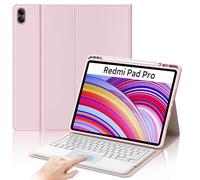 IVEOPPE Teclado Redmi Pad Pro 12.1 con Touchpad, Teclado Trackpad Redmi Poco Pad 12.1, Funda Teclado Español Ñ Desmontable Bluetooth para Xiaomi Redmi Pad Pro 12.1" 2024, Rosa