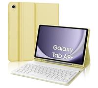 IVEOPPE Teclado Samsung Galaxy Tab A9 Plus 11 Pulgadas 2023, Funda Teclado Español Ñ Bluetooth Desmontable para Samsung Galaxy A9+ (SM-X210/X216/X218), Amarillo