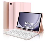 IVEOPPE Teclado Samsung Galaxy Tab A9 Plus 11 Pulgadas 2023, Funda Teclado Español Ñ Bluetooth Desmontable para Samsung A9+ (SM-X210/X216/X218), Rosa