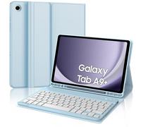 IVEOPPE Teclado Samsung Galaxy Tab A9 Plus 11 Pulgadas 2023, Funda Teclado Español Ñ Bluetooth Desmontable para Samsung Galaxy A9+ (SM-X210/X216/X218), Azul Cielo