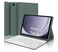 IVEOPPE Teclado Samsung Galaxy Tab A9 Plus 11 Pulgadas 2023, Funda Teclado Español Ñ Bluetooth Desmontable para Samsung Galaxy A9+ (SM-X210/X216/X218), Verde Oscuro