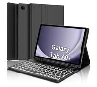 IVEOPPE Teclado Samsung Galaxy Tab A9 Plus 11 Pulgadas 2023, Funda Teclado Español Ñ Bluetooth Retroiluminado Desmontable para Samsung Galaxy A9+ (SM-X210/X216/X218), Negro