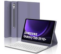 IVEOPPE Teclado Samsung Galaxy Tab S9 FE+ 12.4" 2023, Teclado Samsung Tab S9 Plus, Funda con Teclado España Ñ Bluetooth Samsung Galaxy Tab S9 Plus 12,4" 2023 (SM-X810/X816B/X818U), Púrpura Lavanda