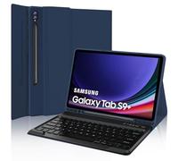 IVEOPPE Teclado Samsung Galaxy Tab S9 FE Plus/S10 Plus 12.4", Funda con Teclado España Ñ Bluetooth para Samsung Galaxy Tab S9 Plus 12,4" 2023 (SM-X810/X816B/X818U), Azul Oscuro