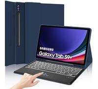 IVEOPPE Teclado Trackpad Samsung Galaxy Tab S9 Plus 12.4" 2023, Funda con Teclado España Ñ Bluetooth Retroiluminado Tab S9 Plus 12,4" 2023 (SM-X810/X816B/X818U), Azul Oscuro