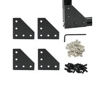 Iverntech 4 placas de conexión en forma de L con 20 tuercas M5 T + 20 tornillos M5 + 1 llave para perfil de extrusión de aluminio estándar con ranura de 6 mm 2020