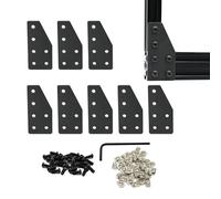 Iverntech 8 juegos de conectores de placa de junta de esquina en forma de L, 6 agujeros para extrusión de aluminio 2040 T V ranura de 6 mm con tuercas en T y tornillos, llave de perfil de aluminio