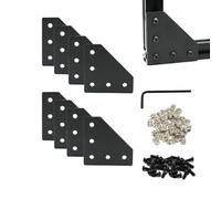 Iverntech 8 placas de conexión en forma de L con 40 tuercas M5-T + 40 tornillos M5 + 1 llave inglesa para perfil de extrusión de aluminio estándar con ranura de 6 mm 2020