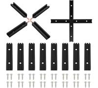 Iverntech Juego de 16 cruces de riel en T negro con tornillos para madera, piezas en cruz T-Track de aluminio anodizado para sierra de mesa, router, mesa