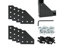 Iverntech Paquete de 8 placas de unión de soporte de esquina 3030 en forma de L de 8 mm, extrusión de aluminio con 40 tuercas en T, 40 tornillos y 1 llave para perfil de extrusión de aluminio de la
