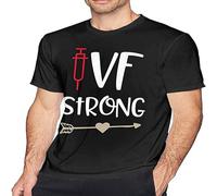 IVF Strong Men's Basic Outdoor Casual Custom Short Sleeve T-Shirt Cotton tee T-Shirt Black S