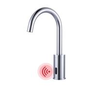 iVIGA Sensor de grifo: grifo de baño con sensor de infrarrojos para baño, grifo de baño automático con caja de control, mezclador de temperatura (cromado)