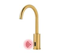 iVIGA Sensor de grifo: grifo de baño sensor infrarrojo para baño - grifo de baño automático con caja de control - mezclador de temperatura, oro