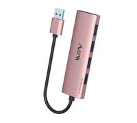 IVIIN USB Hub 3.0, 4 Puertos Multicargador USB 3.0 Adaptador 5Gbps Alta Velocidad, Compatible con MacBook Pro Air iMac Surface Pro PC Portátil Disco Duro Teclado Ratón, Rosa