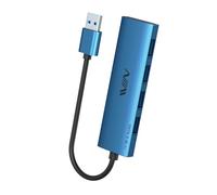 IVIIN USB Hub 3.0, 4 Puertos Multicargador USB 3.0 Adaptador 5Gbps Alta Velocidad, Compatible con MacBook Pro Air iMac Surface Pro PC Portátil Disco Duro Teclado Ratón, Azul