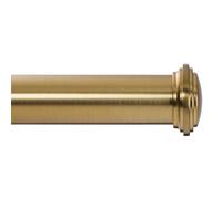 Ivilon Barra de cortina decorativa para ventana, diseño de tapa de extremo de 1 pulgada, 28 a 48 pulgadas, color dorado cálido
