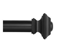 Ivilon Drapery - Barra de cortina cuadrada para ventana (3,81 cm de diámetro), color negro