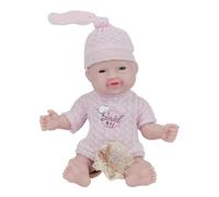 IVITA Muñeca de silicona de cuerpo entero para bebé, boca abierta, muñeca de bebé recién nacido, gemelos, muñeca de bebé, suave, puede chupete comer niña 17 cm