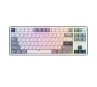 IVLAZLRG Teclado de Juego mecánico 88 con cableado con cableado con Rango de retroiluminación RGB y PBT KeyCaps(Russian Half Grey)