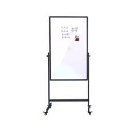IVOL Pizarra blanca móvil - acero lacado negro - doble cara - magnética y altura ajustable - 80 x 120 cm