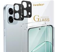 ivoler 2 Piezas Cristal Vidrio Templado Protector de Pantalla para Oppo A6 Pro 4G / 5G, con 2 Piezas Protector de Lente de Cámara, 9H Dureza, Antiarañazos, Sin Burbujas