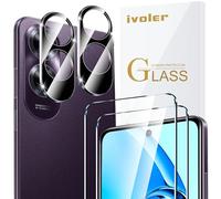 ivoler 2 Piezas Cristal Vidrio Templado Protector de Pantalla para OPPO A60 4G (No para OPPO A60 5G), con 2 Piezas Protector de Lente de Cámara, 9H Dureza, Antiarañazos, Sin Burbujas