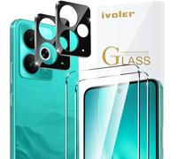 ivoler 2 Piezas Cristal Vidrio Templado Protector de Pantalla para Realme 14T 5G, con 2 Piezas Protector de Lente de Cámara, 9H Dureza, Antiarañazos, Sin Burbujas