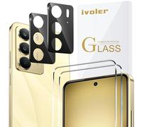 ivoler 2 Piezas Cristal Vidrio Templado Protector de Pantalla para Realme 14X 5G / Realme C75 / Realme C73 / C71, con 2 Piezas Protector de Lente de Cámara, 9H Dureza, Antiarañazos, Sin Burbujas