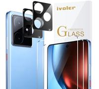 ivoler 2 Piezas Cristal Vidrio Templado Protector de Pantalla para Realme GT 7 / Realme GT 7T, con 2 Piezas Protector de Lente de Cámara, 9H Dureza, Antiarañazos, Sin Burbujas