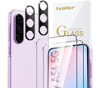 ivoler 2 Piezas Cristal Vidrio Templado Protector de Pantalla para Samsung Galaxy A56 5G, con 2 Piezas Protector de Lente de Cámara, 9H Dureza, Antiarañazos, Sin Burbujas