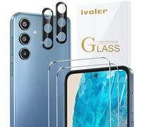 ivoler 2 Piezas Cristal Vidrio Templado Protector de Pantalla para Samsung Galaxy M35 5G, con 2 Piezas Protector de Lente de Cámara, 9H Dureza, Antiarañazos, Sin Burbujas