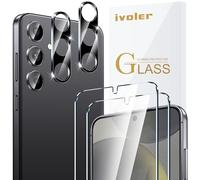 iVoler 2 Piezas Cristal Vidrio Templado Protector de Pantalla para Samsung Galaxy S24+ 5G / Samsung Galaxy S24 Plus 5G, con 2 Piezas Protector de Lente de Cámara, 9H Dureza, Antiarañazos, Sin Burbujas