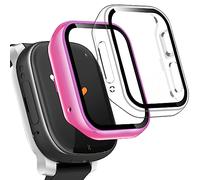 ivoler 2 Piezas Funda para Xplora X6 Play, Protección Completa Protector de Pantalla de Cristal Vidrio Templado Duro PC Anti-arañazos Carcasa, Transparente + Rosa