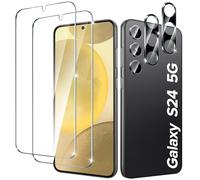 ivoler 2 Piezas Protector de Pantalla para Samsung Galaxy S24 5G con 2 Piezas Protector de Lente de Cámara y Marco de Instalación, Cristal Vidrio Templado Anti-Arañazos, 9H Dureza, Ultra HD