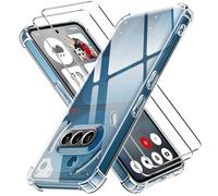 ivoler 3 in 1 Funda para Nothing Phone 3a con 2 Piezas Cristal Templado, Transparente Carcasa Protectora Antigolpes Case, Suave TPU Silicona Anti-Choques Caso