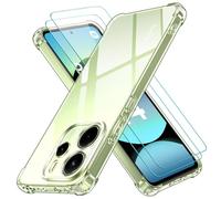ivoler 3 in 1 Funda para Xiaomi Redmi Note 14 4G (No para Xiaomi Redmi Note 14 5G), Transparente Carcasa Protectora Antigolpes Case, Suave TPU Silicona Anti-Choques Caso - Claro